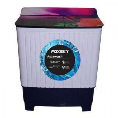 FOXSKY 7.5 Kg Semi Automatic Washing Machine with 3D Scrub Technology (Aqua Wash, Maroon)