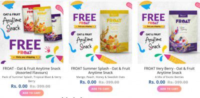 trunativ : Free Oats & Free Anytime Snacks Sample