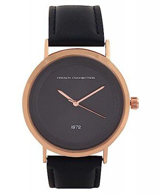 French Connection Leather Spring-Summer 2023 Analog Blue Dial Men's Watch-Fcn00043A, Band_Black