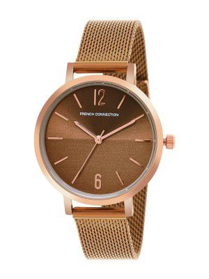 French Connection Stainless Steel Analog Brown Dial Women's Watch-Fc007Brn, Band_White