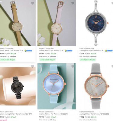 French Connection Watches Upto 88% Off | For Women's