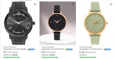 French Connection Wrist Watches @ Minimum 80% Off