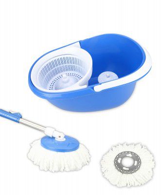 Frestol Happy Home Plastic Mop with 2 Refills - Blue