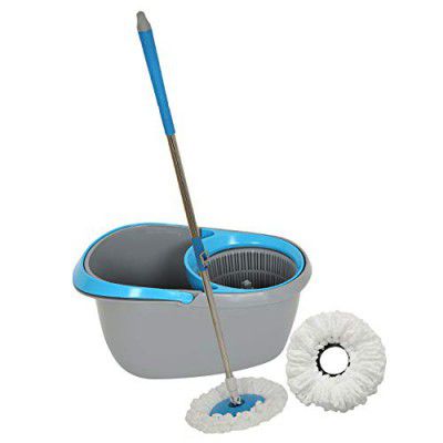 Frestol plastic Mop +2 Refill+Rod - Grey/Blue