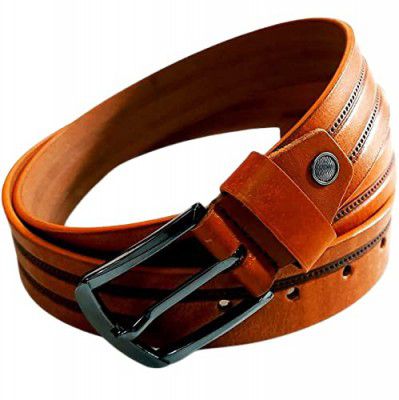 Friends International Mens Pure-Leather Belt Casual & Formal