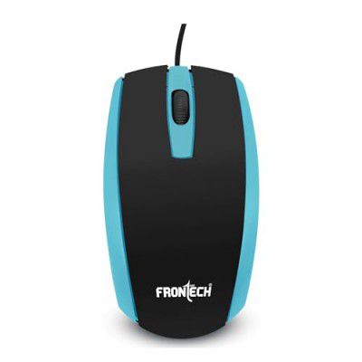 FRONTECH MS-0046 Optical Mouse | High| Resolution 1000 DPI | USB Interface | Plug and Play | Compact and Ergonomic Design, Blue