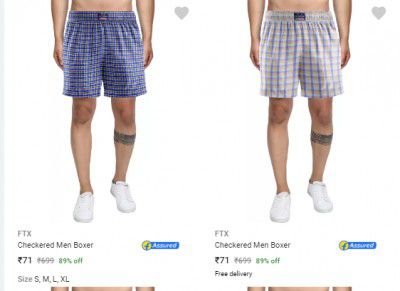 Ftx Mens Boxers starting @ Rs.69