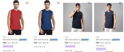 FTX Mens T-Shirts Starting @ ₹99