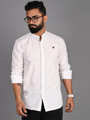 FUBAR Mandarin Collar Cotton Casual Shirt