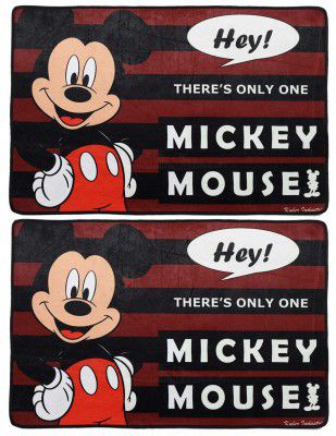 Fun Homes PVC Disney Mickey Mouse Anti-Slip Bath Mat (23x15, Maroon) 2 Pieces - Fun0724