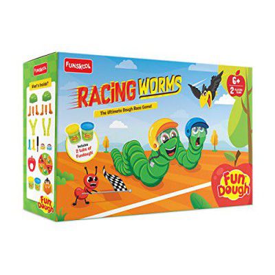 Fundough - Racing Worms , Extrude and Race , 3years + , Multi-Colour