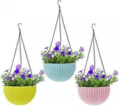 Funtastik Hanging Baskets Waven Flower Pot Plant Pot with Hanging Chain for Houseplants Garden Balcony Decoration Plant Container Set Plant Container Set 