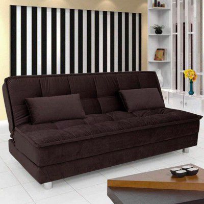 FURNY Gaiety 3 Seater Supersoft Fabric Sofa Cum Bed