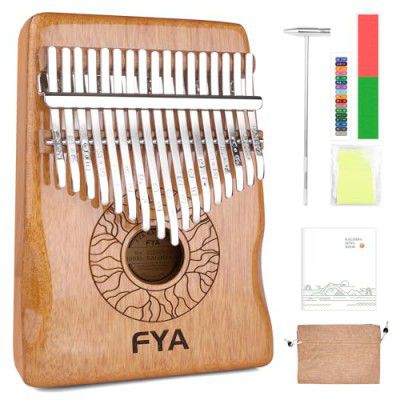 FYA Thumb Piano 17 Key, Portable Mbira Finger Piano with Tune Hammer and Study Instruction, Marimbas/kalimba/xylophone, Musical Instruments Birthday Gift for Kid Adult Beginners Professional