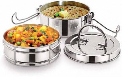 GALOOF Stainless Steel clip Tiffin sada, 8x2 Containers Lunch Box 2 Containers Lunch Box 2 Containers Lunch Box  (1400 ml)