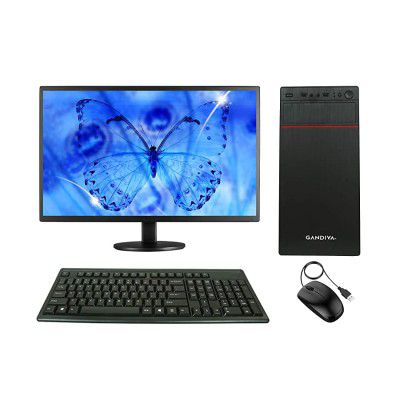 Gandiva Economical 18.5-inch All in One CI3 Desktop Computer (Core i3 1st Gen/4GB/500GB HDD/Windows 10 (Trial Version)) MS Office (Trial Version)