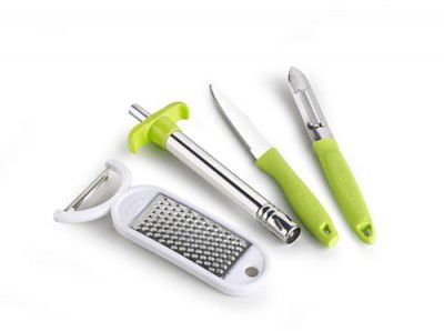 Ganesh 4 in 1 Combo Pack Included 1 Grater|1 Peeler - 1 Knife - 1 Gas Lighter