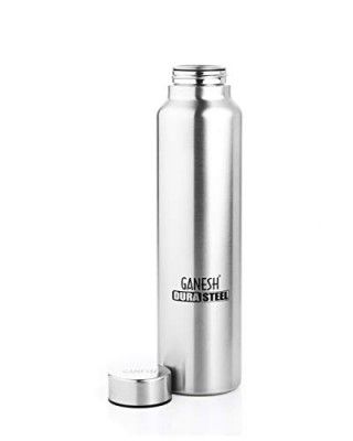 GANESH Dura Stainless Steel Water Bottle, 1000ml, 1 Pc, Silver