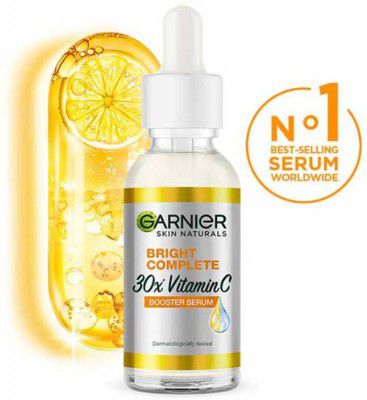 GARNIER Bright Complete 30X Vitamin C Face Serum, Glowing Skin & Spot Reduction (30 ml)