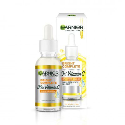 Garnier Skin Naturals, Face Serum, Increases Skin's Glow Instantly, Bright Complete Vitamin C Booster, 30 ml