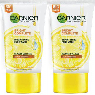 GARNIER Bright Complete VITAMIN C Facewash, 150g (Pack of 2) Face Wash (300 g)