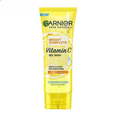 Garnier Facewash Gel, Gentle Cleanser, Fast Brightening, For Instant Brighter Skin, Bright Complete Vitamin C, 100g