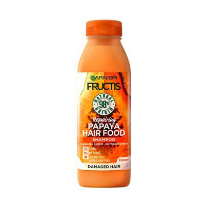 Garnier Fructis Repairing Shampoo For Damaged Hair, Repairing & Nourishing, Papaya Hair Food, 350ml