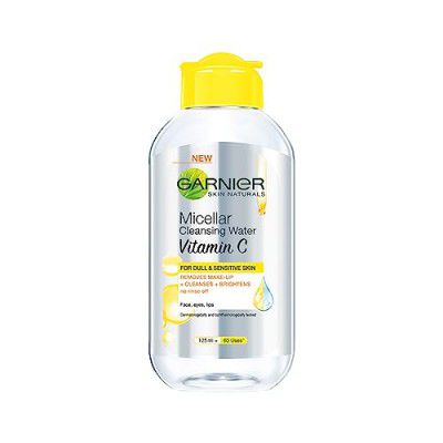 Garnier Skin Naturals, Cleansing Water, Cleansing & Brightening, Micellar Water with Vitamin C, 125 ml