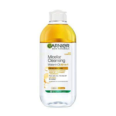 Garnier Skin Naturals, Cleansing Water for Waterproof Makeup, Nourishing Formula, Micellar Oil-Infused Cleansing Water, 400ml