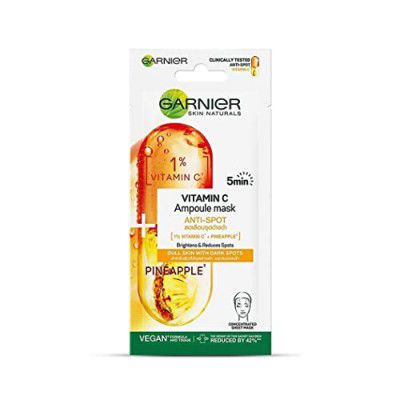 Garnier Skin Naturals, Serum Mask, Brightening & Anti-Spots, Ampoule Mask Pineapple, 1pc, 15g