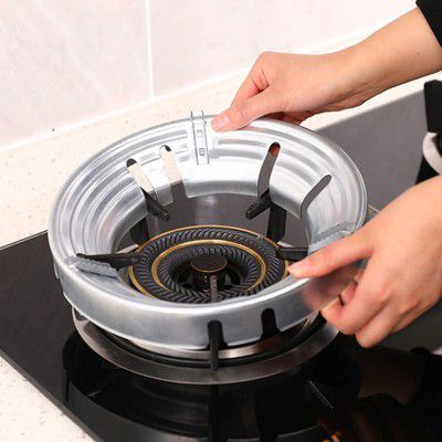 Gas Stove Stand Round Burner Stand, Glass top Gas Saver Jail Home Stove Fire & Windproof Energy Saving Stand [ pack of-2]