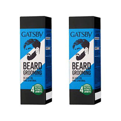 Gatsby Beard Oil - Pure & Natural 50ml | Quick Absorbing,Pack of 2