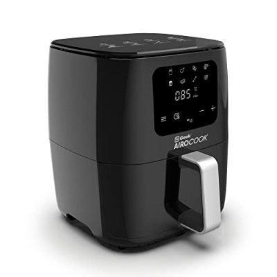 Geek Airocook Aura 5 Litre Digital Air fryer | 4 in 1 Appliance with 8 Preset Menu - Air fry, Grill, Toast, Roast & Bake | Soft Touch panel | Low fat, Oil Free Cooking | Recipe book, 1500W