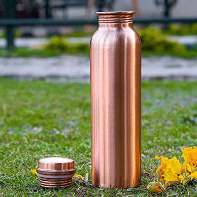 Gesto Joint Less Copper Water Bottle 750 ml, Copper Bottle with Leak Proof Technology - Copper Bottle for Home, Office, Yoga & Travel - Water Bottle with Ayurvedic Health Benefits- 750ML (Pack of 1)