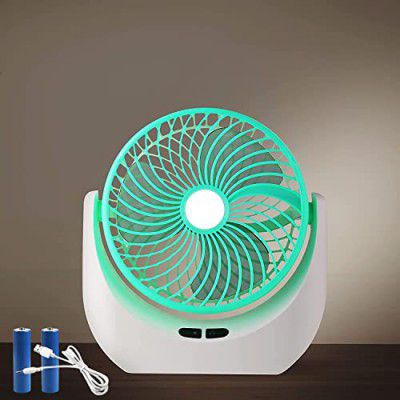 Gesto Table Fan High Speed With Led light – 2400 RPM Powerful rechargeable fan