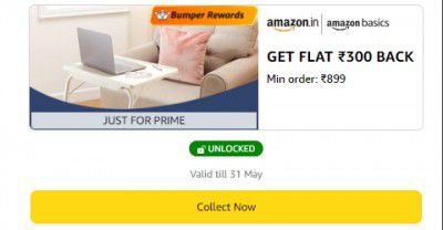 GET FLAT ₹ 300 BACK | Min order: Rs 899