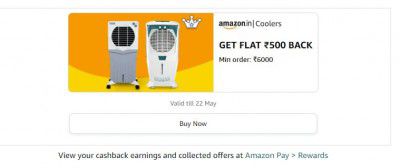 Get Flat ₹500 Cashback on minimum order ₹6,000 on Coolers