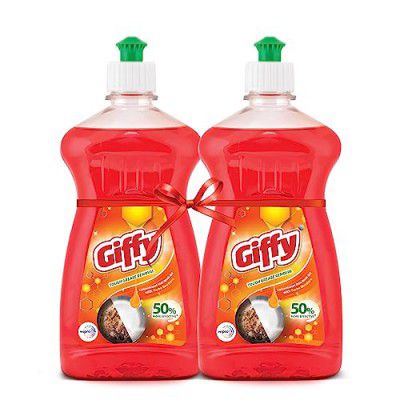 Giffy Liquid Dish Wash Gel 500ml Pack of 2 with Turbo Boosters