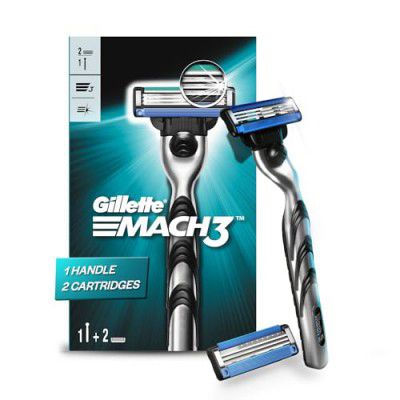 Gillette Mach 3 (Handle + 2 Cartridges) Razor for Men