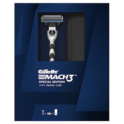 Gillette Mach3 Limited Edition Premium Gift Pack | 1 Gillette Mach3 Manual Razor, 1 Gillette Mach3 Cartridge, 1 Travel Case