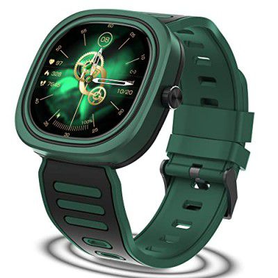 Gionee STYLFITGSW9:1.32” IPS Smart Watch with a Functional Encoder | BT Calling | AI Voice Assisant | IP68 | Dedicated SPo2 + HR Sensor | 70 Sports Mode with in-app GPS Support (Emerald Green)