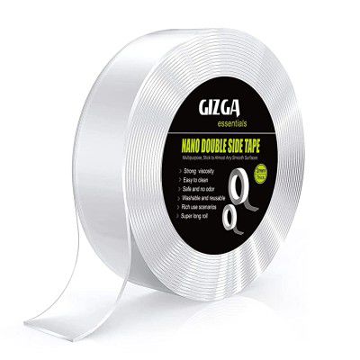 Gizga Essentials Nano Double Sided Tape |  2-mm Thick, 1.2-Inch Wide, 3.3-Ft/ 5-Mtr Roll (Transparent)