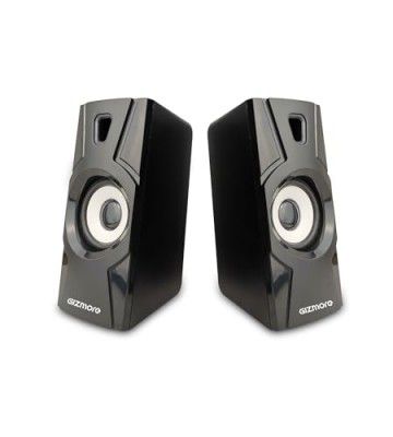 GIZMORE 10 Watt USB 2010 Dual PC Speaker for Home 2.0 Aux Conectivity | Laptop/TV/Computer Speakers | Multimedia Wired Speaker For PC (Black)