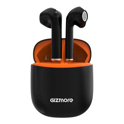 Gizmore 801 Air TWS Earbuds with Environmental Noise Cancellation (IP67 Water Resistant, 25 Hours Playback, Black)