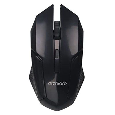 GIZMORE GIZ M003 Wireless Mouse, 2.4 GHz with USB Nano Receiver, Optical Tracking, 2400 DPI, 12-Months Battery Life, Ambidextrous, PC/Mac/Laptop - Black