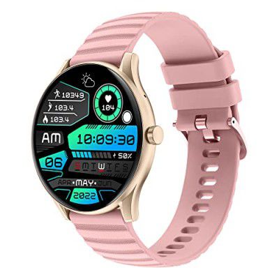 GIZMORE Gizfit Curve 3.54cm (1.39) AOD 500 NITS|360x360 HD Display Bluetooth Calling Smartwatch (Pink)