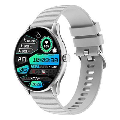 GIZMORE Gizfit Curve 4.69"|AOD 500 NITS|360x360 HD Display Bluetooth Calling Smartwatch (Gray)