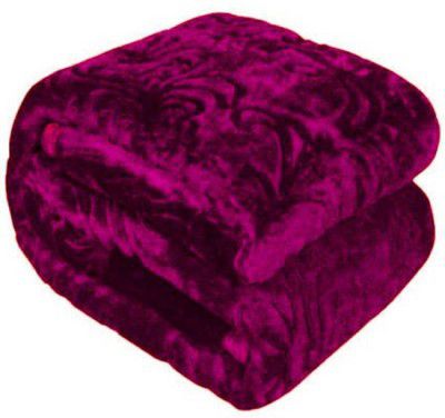 GKM Self Design Double Woollen Blanket for Heavy Winter  (Woollen Blend, Maroon)