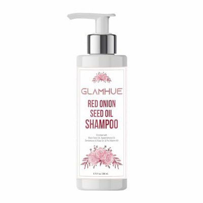 GLAMHUE RED ONION SEED OIL SHAMPOO WITH BLACK SEED OIL, SWEET ALMOND OIL, SANDALWOOD & ROSE OIL AND PRO VITAMIN-B5 OIL| PACK OF 1 | 200 ML