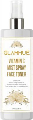 GLAMHUE VITAMIN-C MIST SPRAY FACE TONER WITH LEMON & ORANGE ESSENTIAL OIL, ALPHA ARBUTIN, GREEN TEA, ALOE VERA, CUCUMBER & MANDARIN | PACK OF 1 | 200 ML